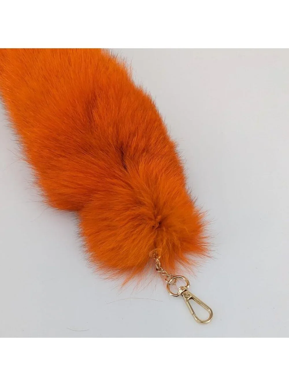 Women's Orange Pendant Cosplay Costume Halloween Furry Tails Keychain Handbag